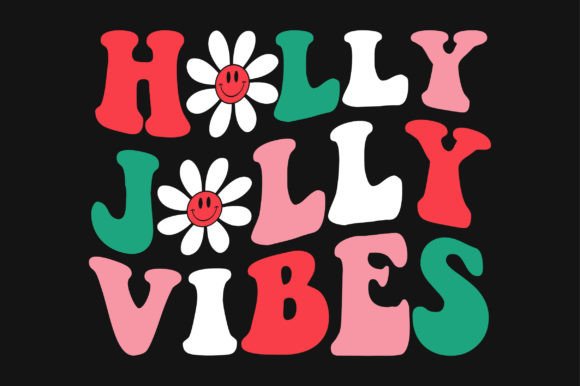 Holly Jolly Vibes Christmas Wavy T-shirt