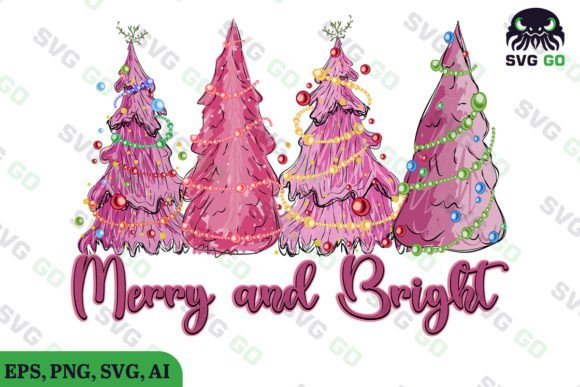 Merry and Bright Christmas Tree Pink SVG Review