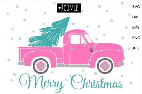 Merry Christmas Vintage Truck Pink Retro Review