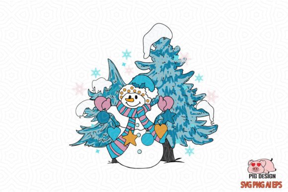Snowman Pine Tree Winter Christmas SVG Review